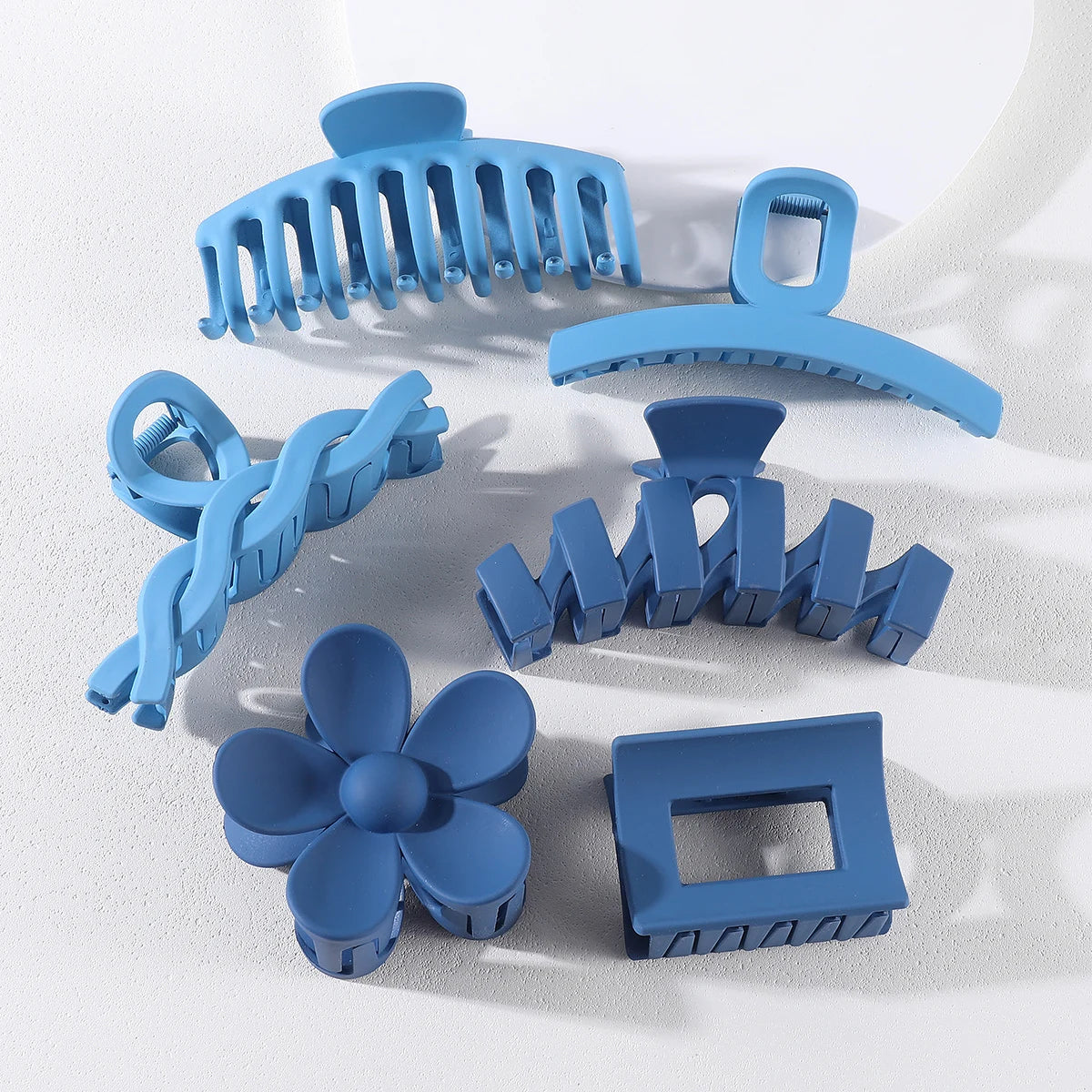 6-Piece Fashion Hair Claw Clip Set – Large Shark Clips for Women & Girls
