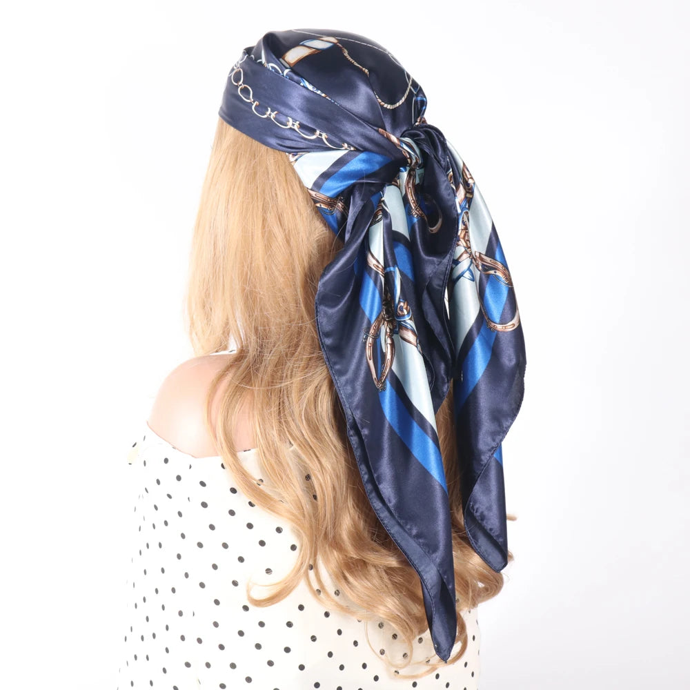 Luxury Designer-Style Silk Scarf | Satin Headscarf & Bandana