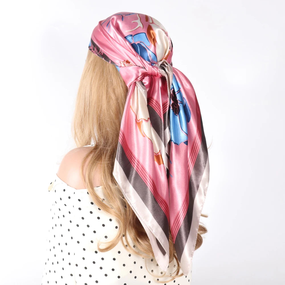 Luxury Designer-Style Silk Scarf | Satin Headscarf & Bandana