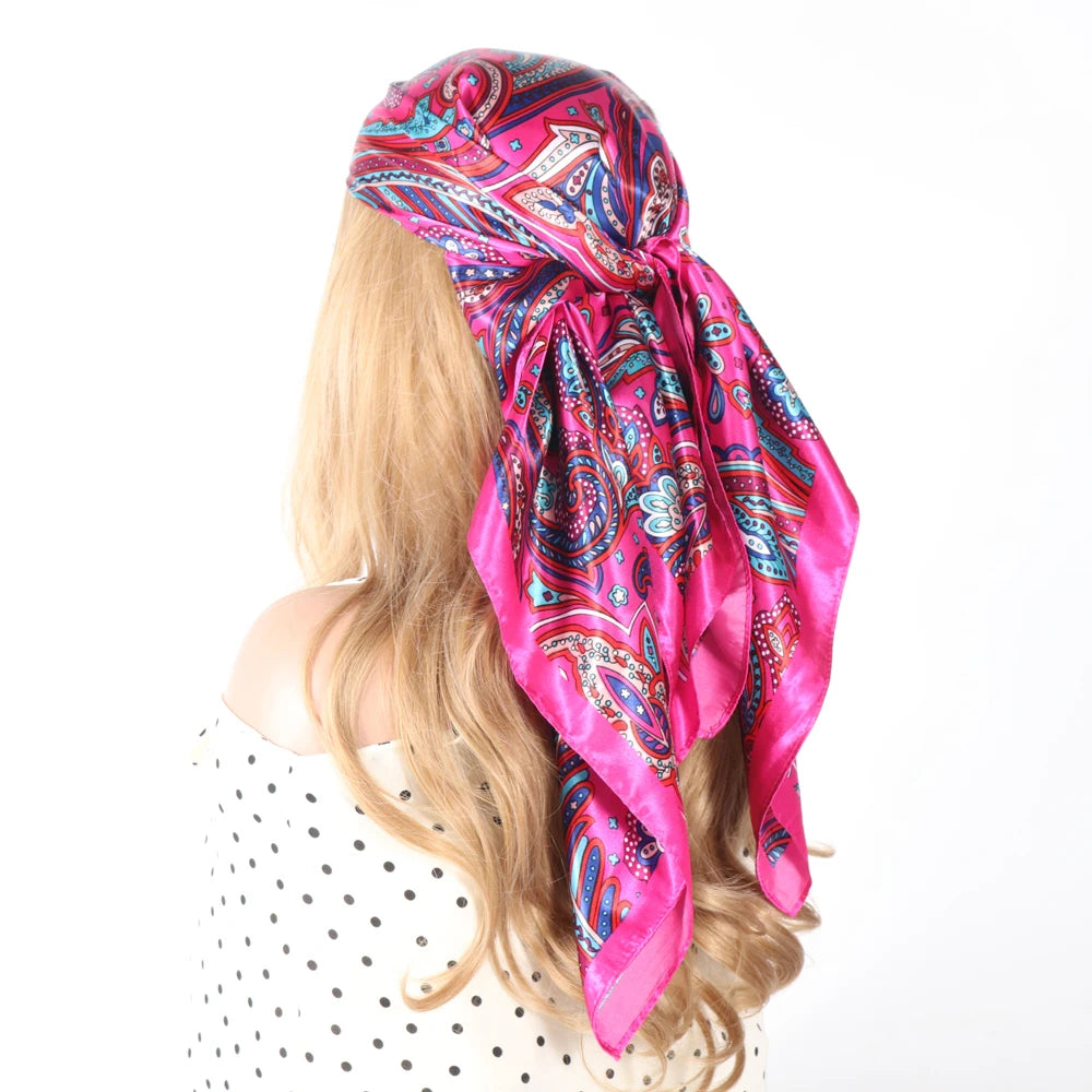 Luxury Designer-Style Silk Scarf | Satin Headscarf & Bandana