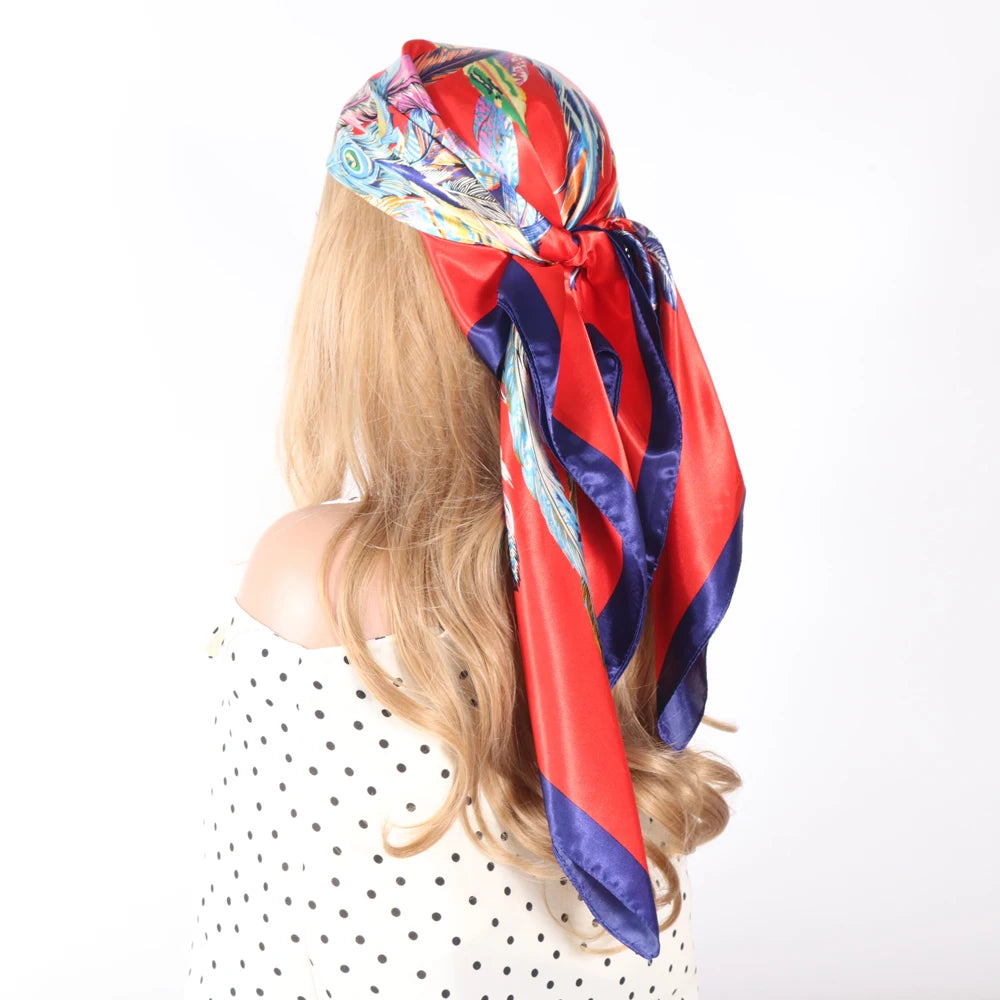 Luxury Designer-Style Silk Scarf | Satin Headscarf & Bandana