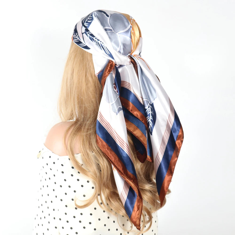 Luxury Designer-Style Silk Scarf | Satin Headscarf & Bandana