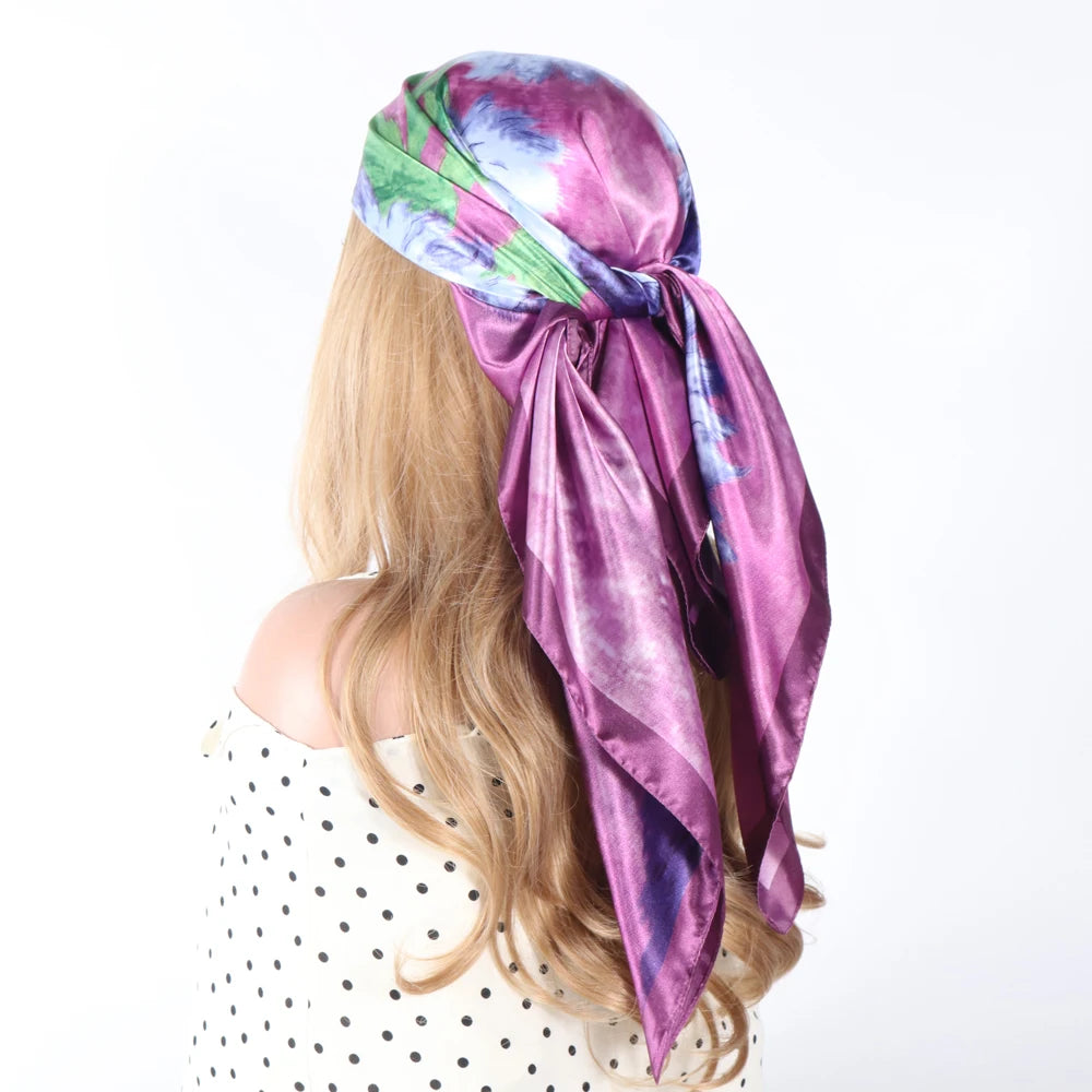 Luxury Designer-Style Silk Scarf | Satin Headscarf & Bandana