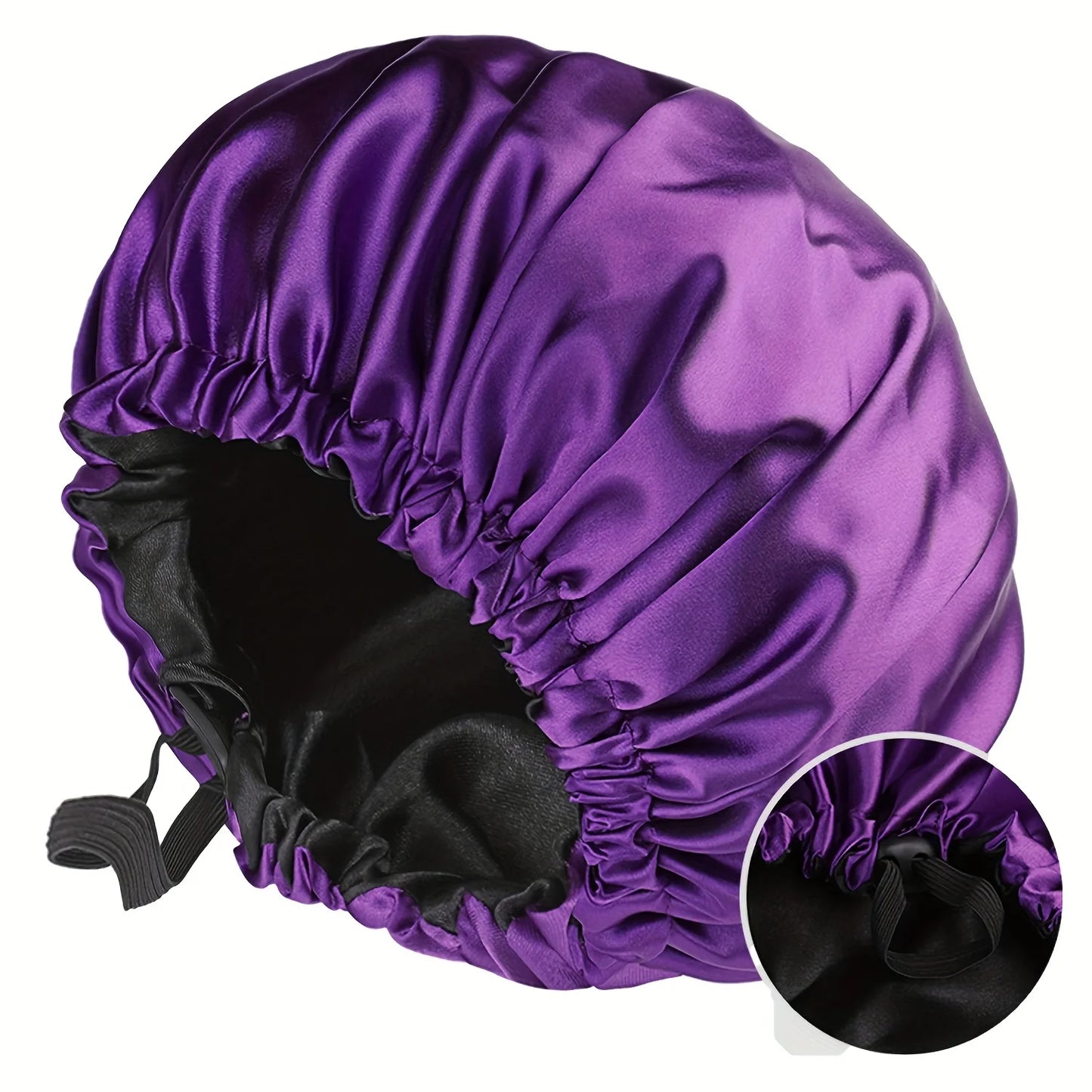 Women’s Soft Silk Double-Layered Adjustable Bonnet for Comfortable Sleep