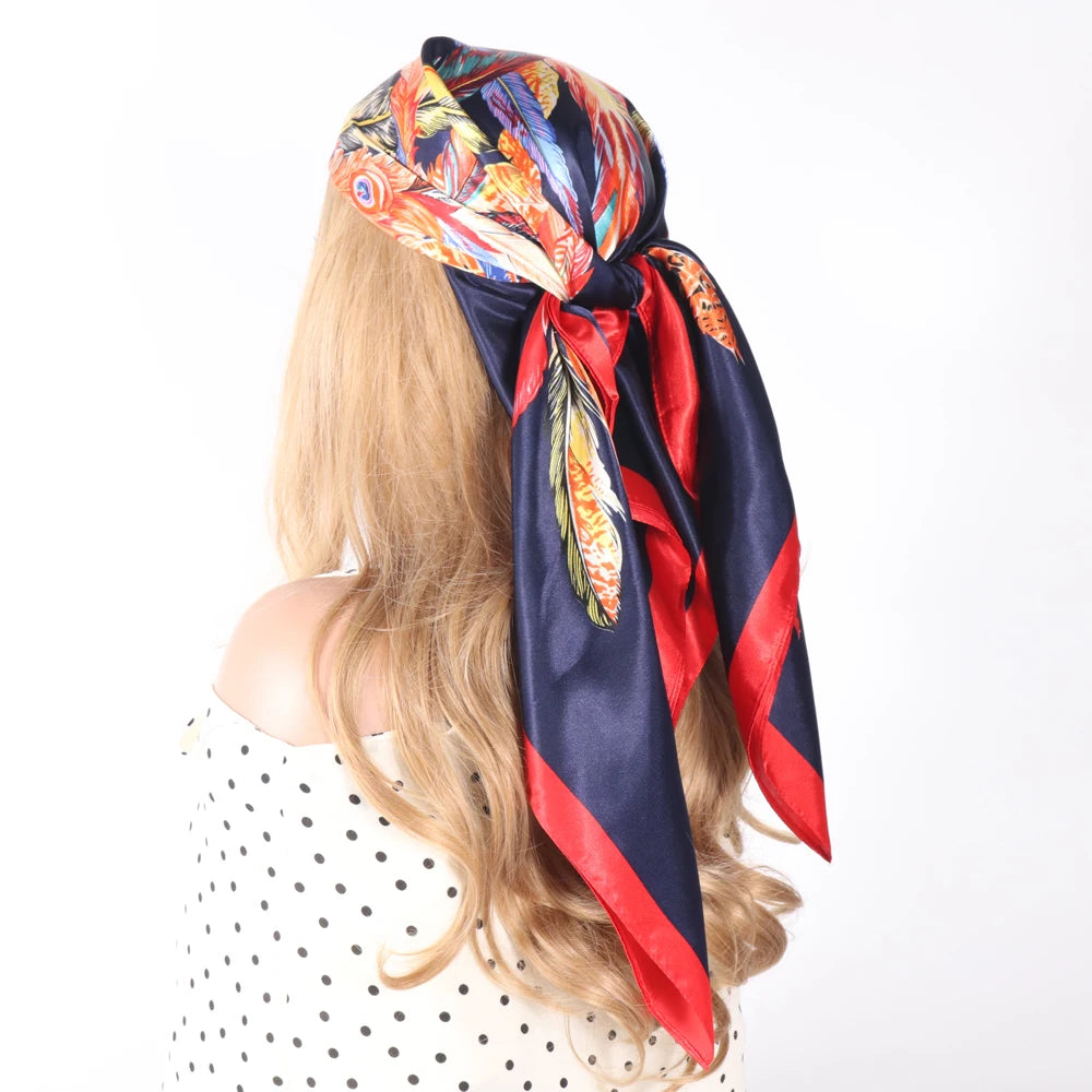 Luxury Designer-Style Silk Scarf | Satin Headscarf & Bandana