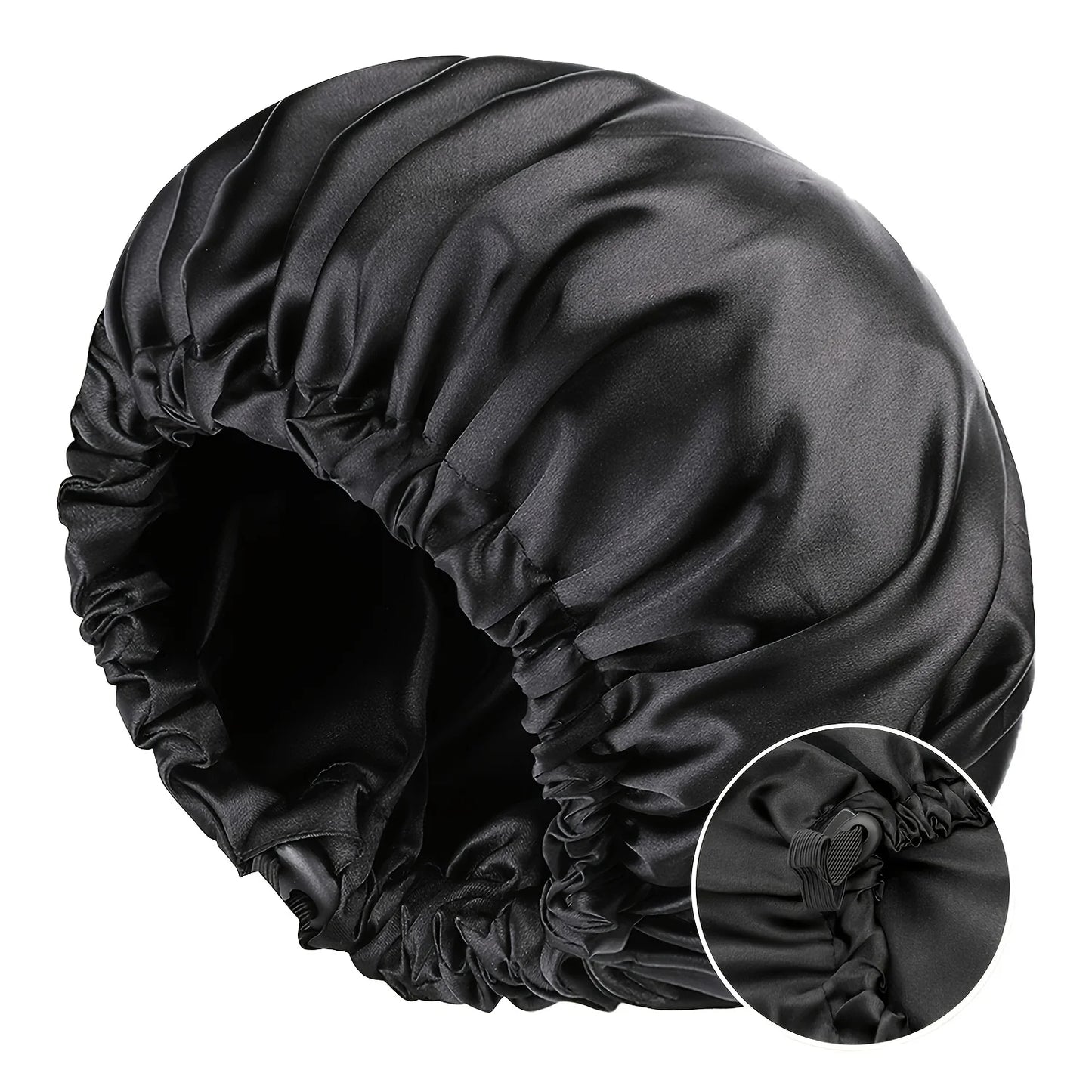 Women’s Soft Silk Double-Layered Adjustable Bonnet for Comfortable Sleep