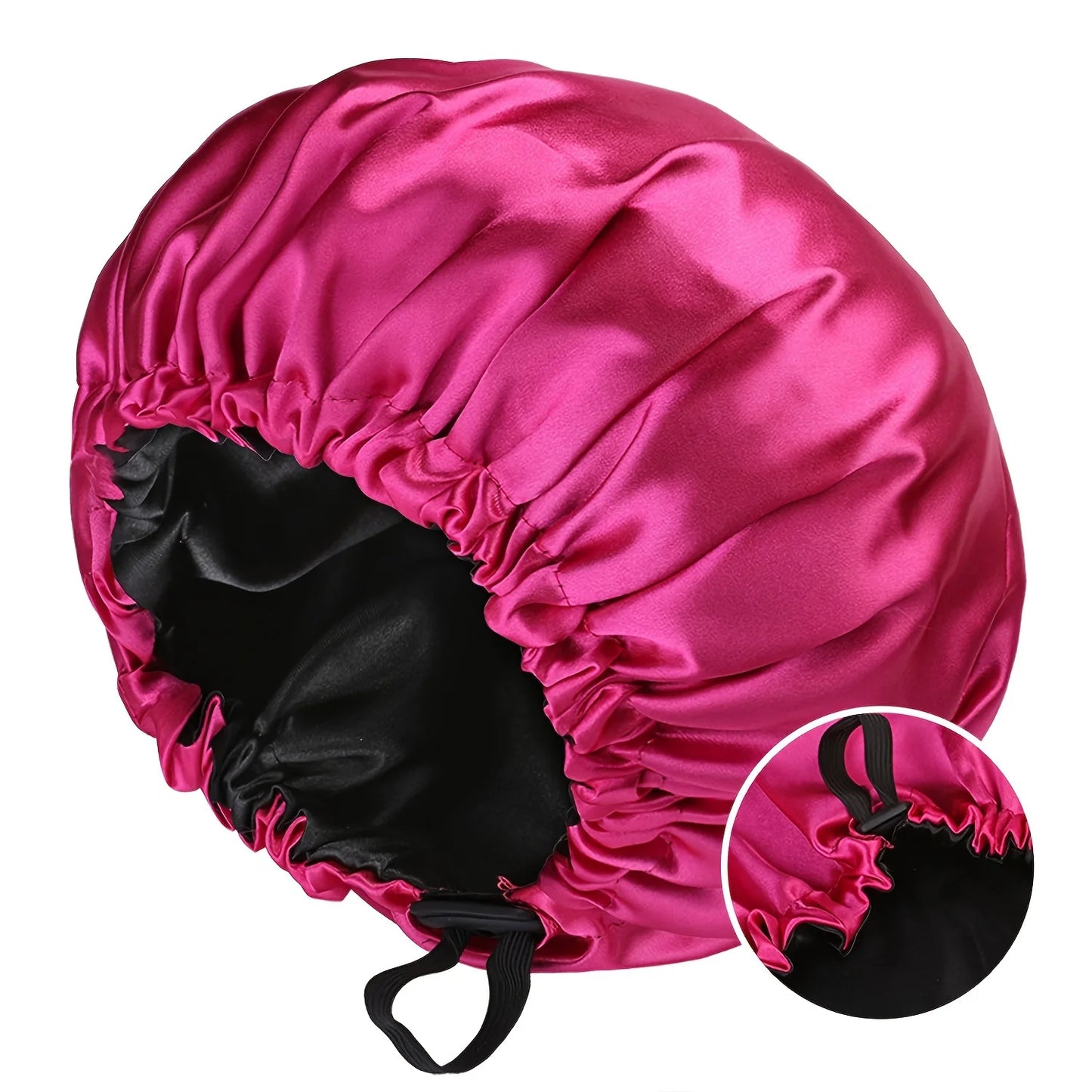 Women’s Soft Silk Double-Layered Adjustable Bonnet for Comfortable Sleep